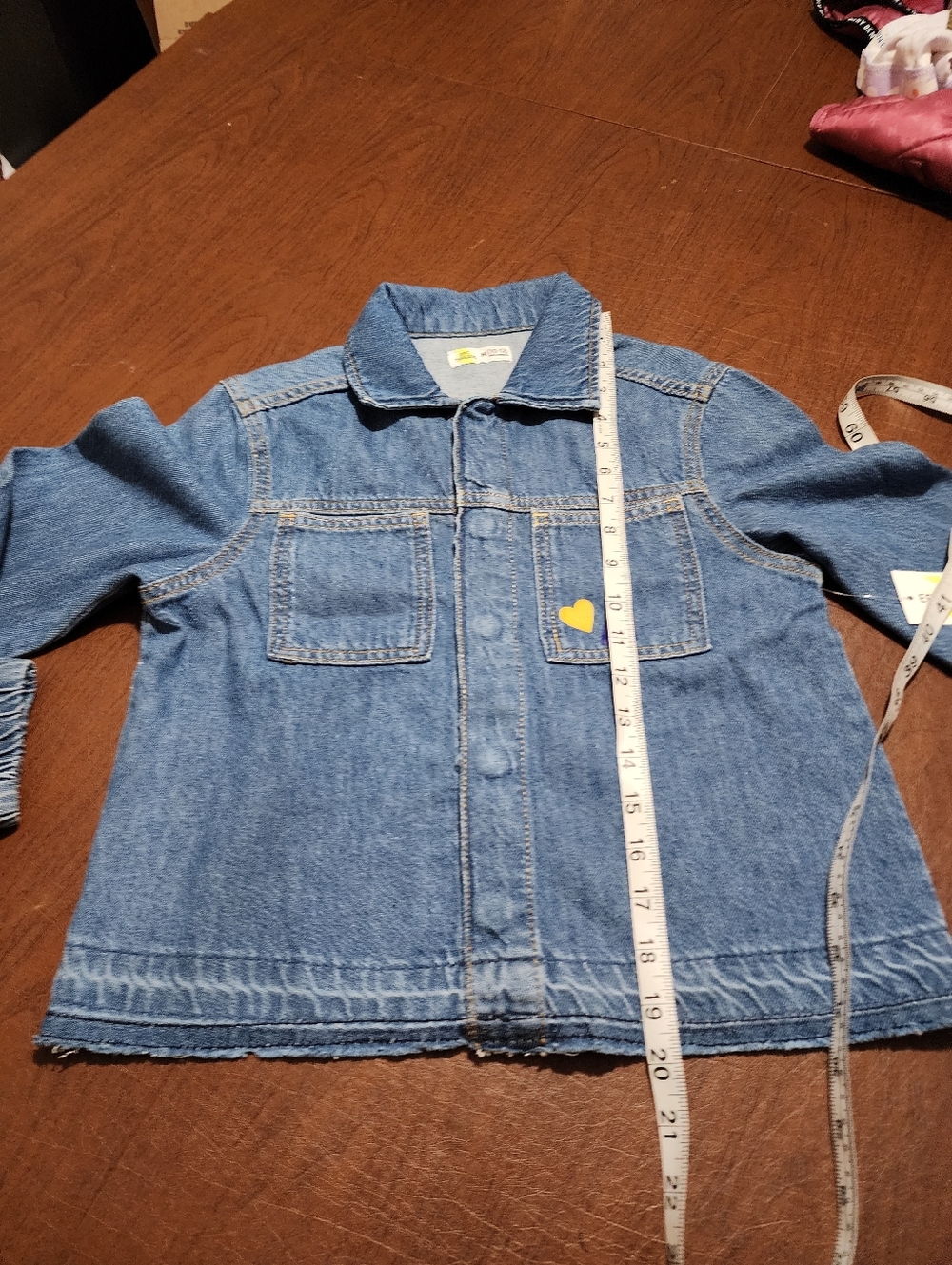 Kids Denim Jacket with NEW YORK & Heart Patches - - Picture 7 of 10